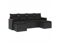 Garden Sofa Set, Garden Sofa Sets Vidaxl Preto Rattan / Vime (n/a)