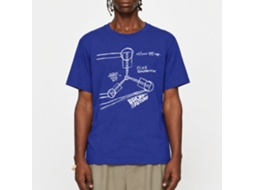 Rockinstone Back To The Future Movie Flux Sketch Solid Royal Adult T-shirt Size:l