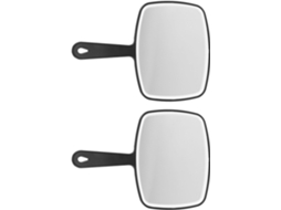 Conjunto De 2 Espelhos De Maquiagem Portáteis Pretos Em Plástico De Alta Velocidade.