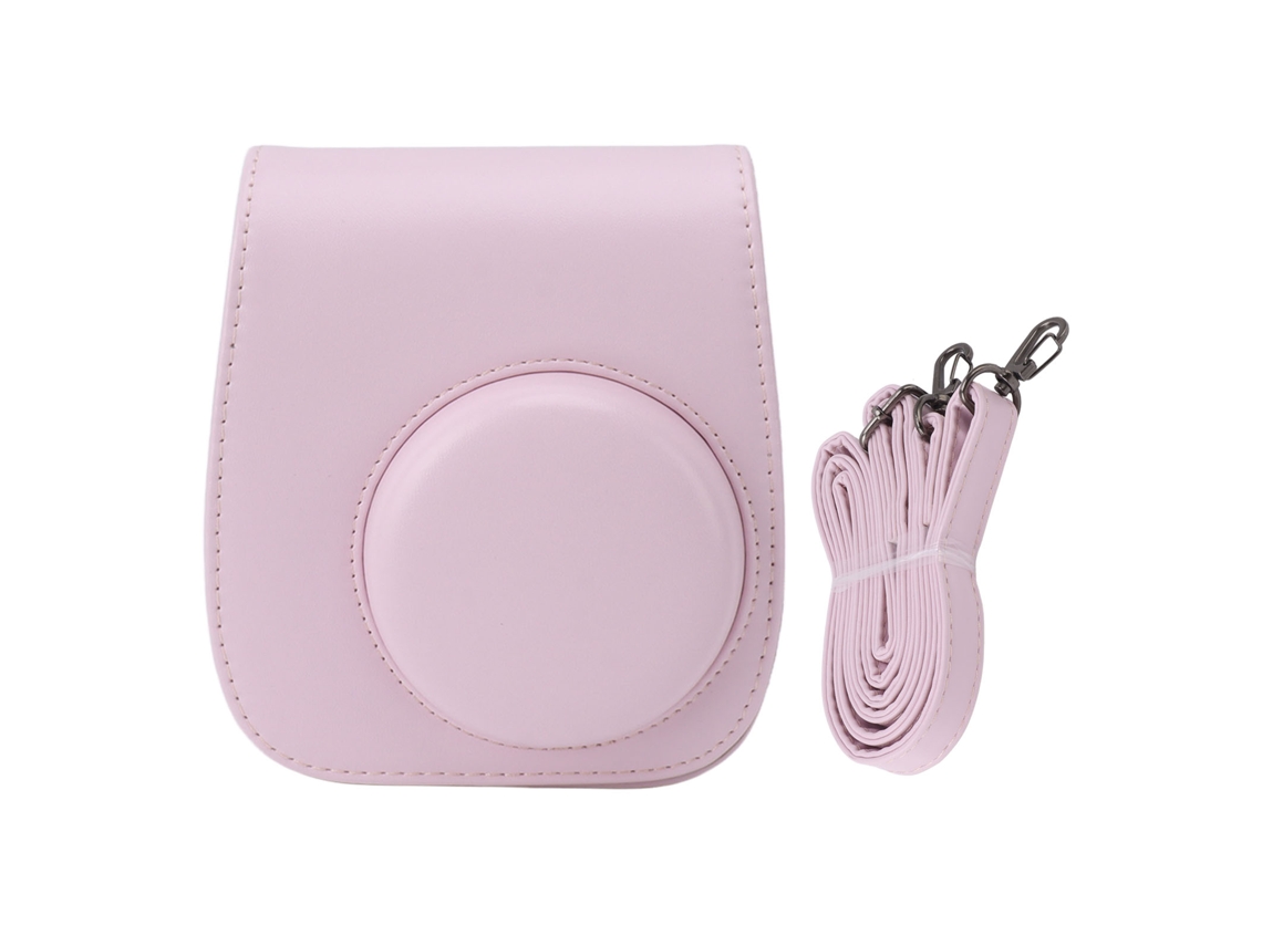 Instant Camera Bag Pu Leather Instant Camera Bag Adjustable Strap Instant Camera Case For Traveling Camping Pink LAXISCREED