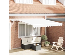 Vidaxl Toldo Retrátil Branco 350 X 250 Cm Tecido E Alumínio