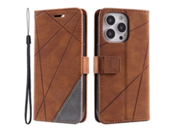 Capa Em Couro Pu, Para Apple Iphone 16pro Max - Castanho