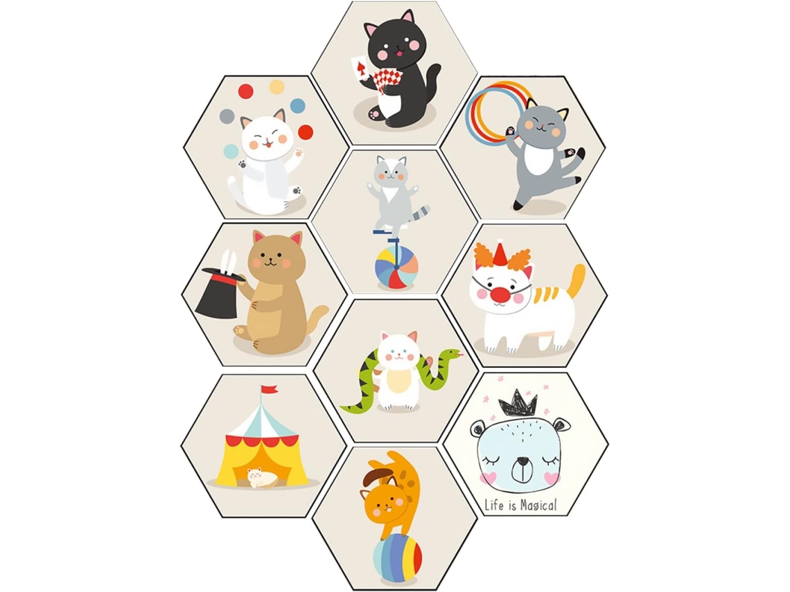 Conjunto De 10 Adesivos Decorativos Impermeáveis Para Azulejos Com Desenhos De Animais.