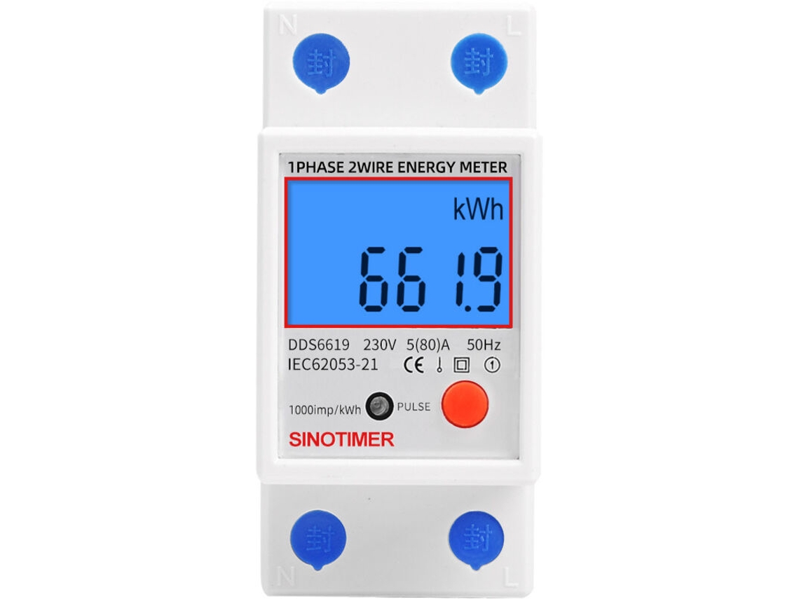 Medidor De Energia Elétrica Monofásico, Modular, 80a Máx., Tarifa Única, Visor Lcd.