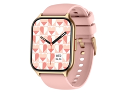 (rosa) Smartwatch Quadrado Para Monitoramento De Saúde, Oxigenação Sanguínea, Sono E Frequência Cardíaca.
