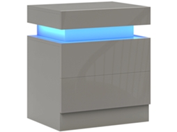 Mesa de Cabeceira com Luz Led, 45x35x52 Cm, Cinzento ZENCORE SERVICES