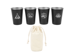 4 Copos de Camping em Aço Inoxidável 350ml S/MARCA