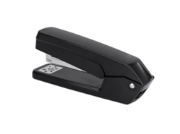 Grampeador De Mesa Com 50 Unidades, Em Abs E Metal, Capacidade Para 20 Folhas, Ideal Para Escritório E Escola, Na Cor Preta. Aquaforge