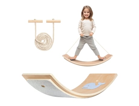 Balance Board Para Crianças Com Proteção Para Os Dedos, Balance Board Montessori Com Corda/antiderrapante/feltro Leogreen