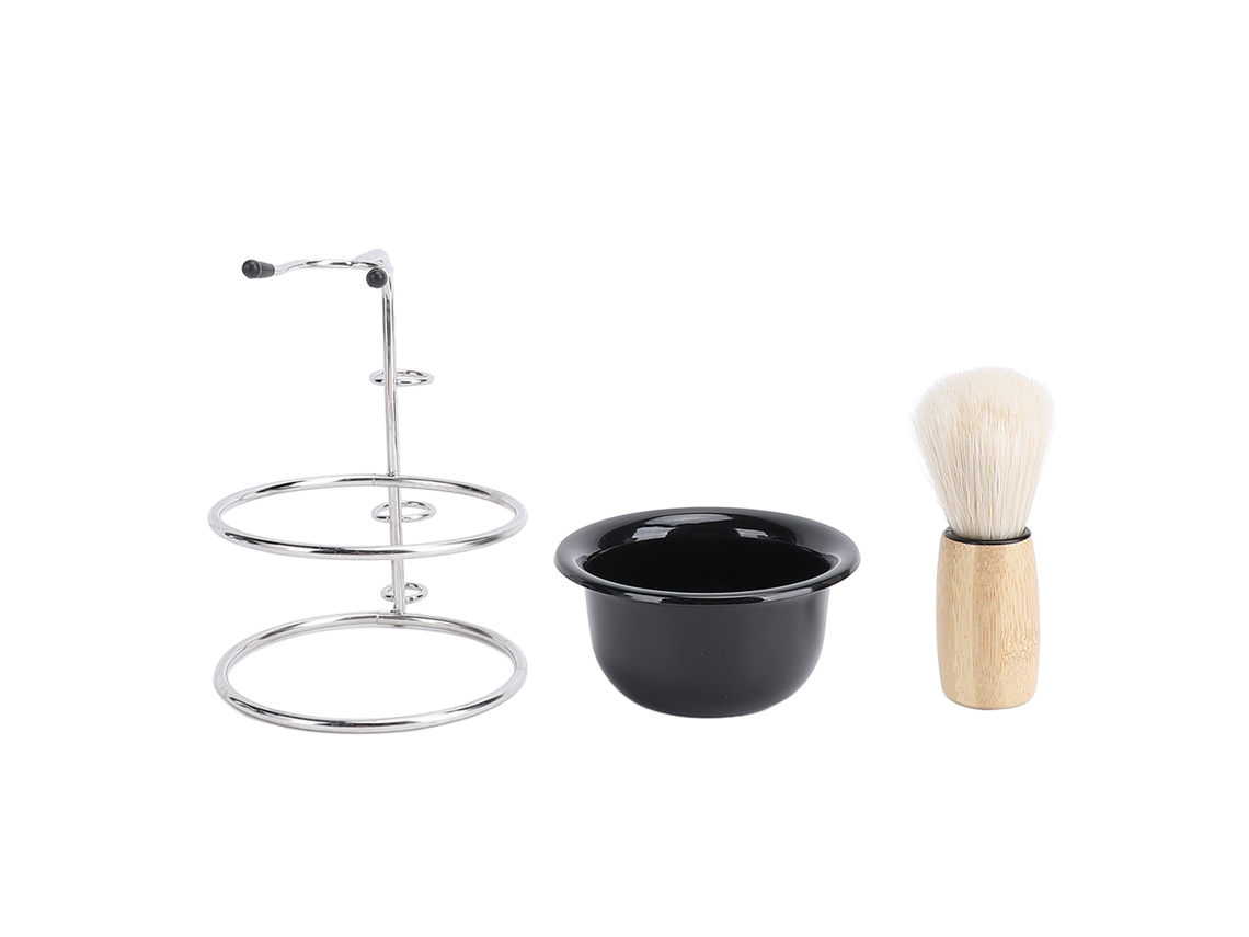 Kit De Barbear Com Escova E Suporte Para Homens