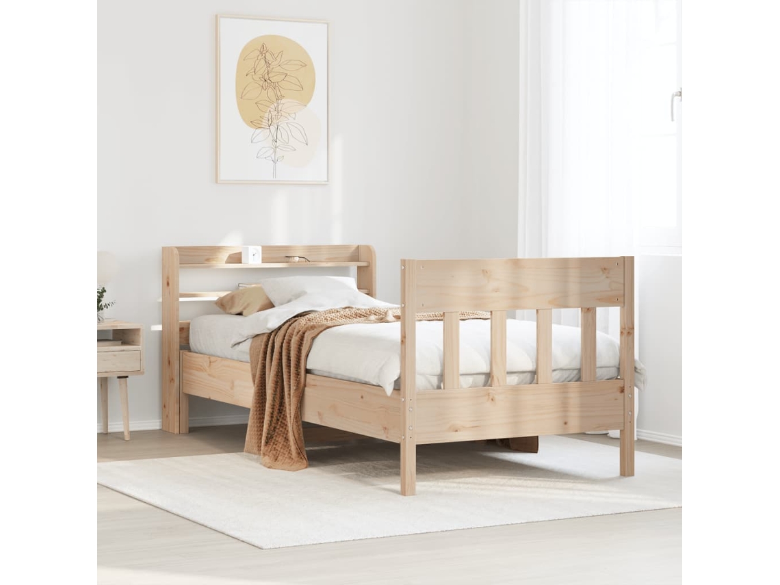 Vidaxl Cama Sem Colchão 90x200 Cm Madeira De Pinho Maciça