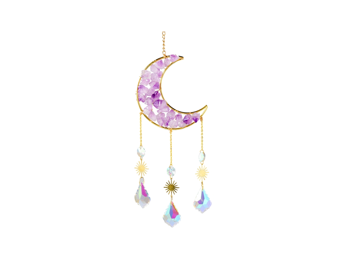 Colar de Amêthyst com Flor Lua para Carro, 44cm LAXISCREED