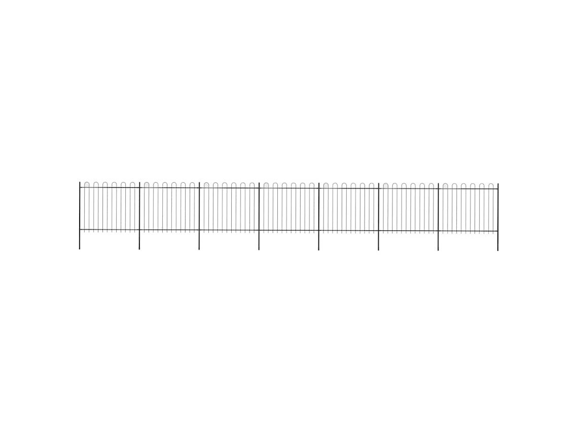 Vidaxl Cerca De Jardim Com Arco Superior Em Aço 1172x150 Cm Preta