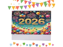 Agenda Mensal 2026 Decoração de Mesa com Calendário para e CHABERLU