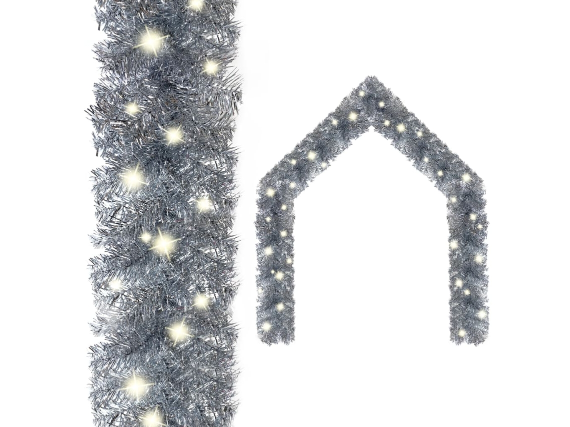 Vidaxl Grinalda De Natal Com Luzes Led 10 M Prateado