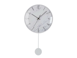 Relógio de Parede VERSA Pêndulo Metal Cristal Madeira Mdf 4,5x56x29 cm