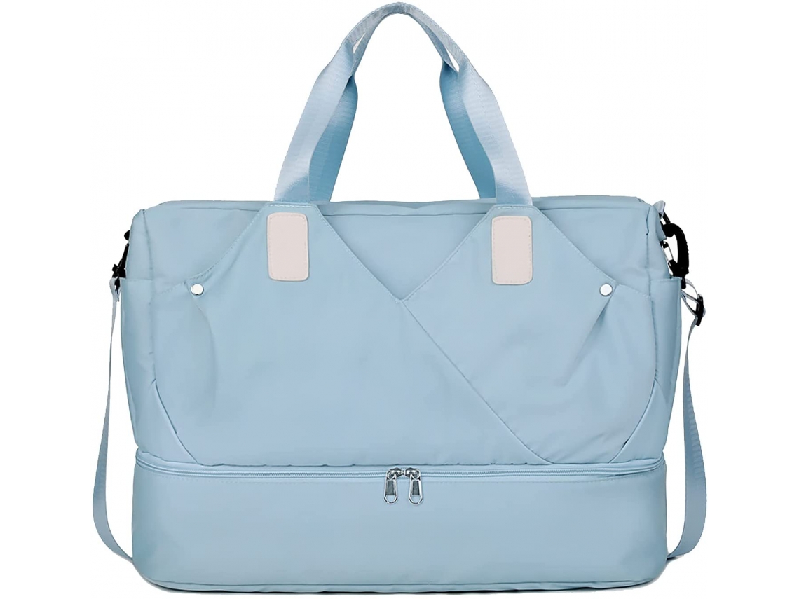 Bolsa de Viagem Esportiva e Fitness, Ombro Impermeável para Homens Mulheres, Mão Treino Ioga Azul Celeste AQUAFORGE