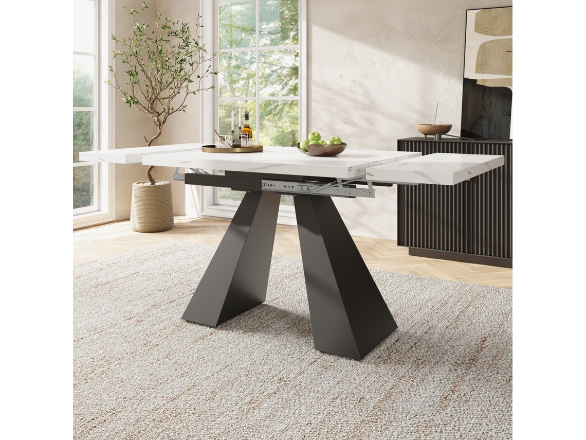 Mesa Telescópica 99 159x74cm Branca Pedestal Home Office VELTRIX