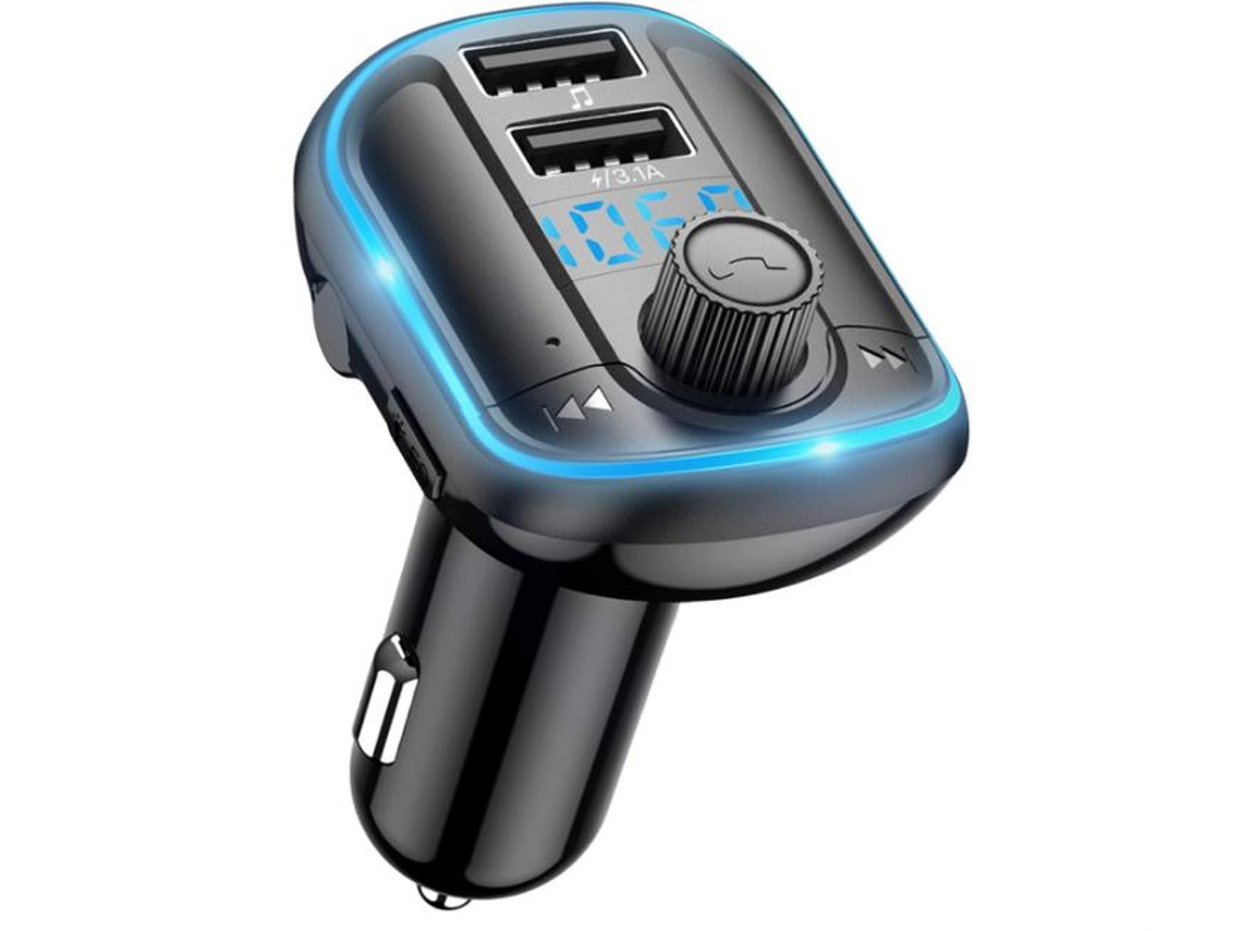 Transmissor Fm Bluetooth Yizhood T829s Qc3.0 Led Backlit Preto