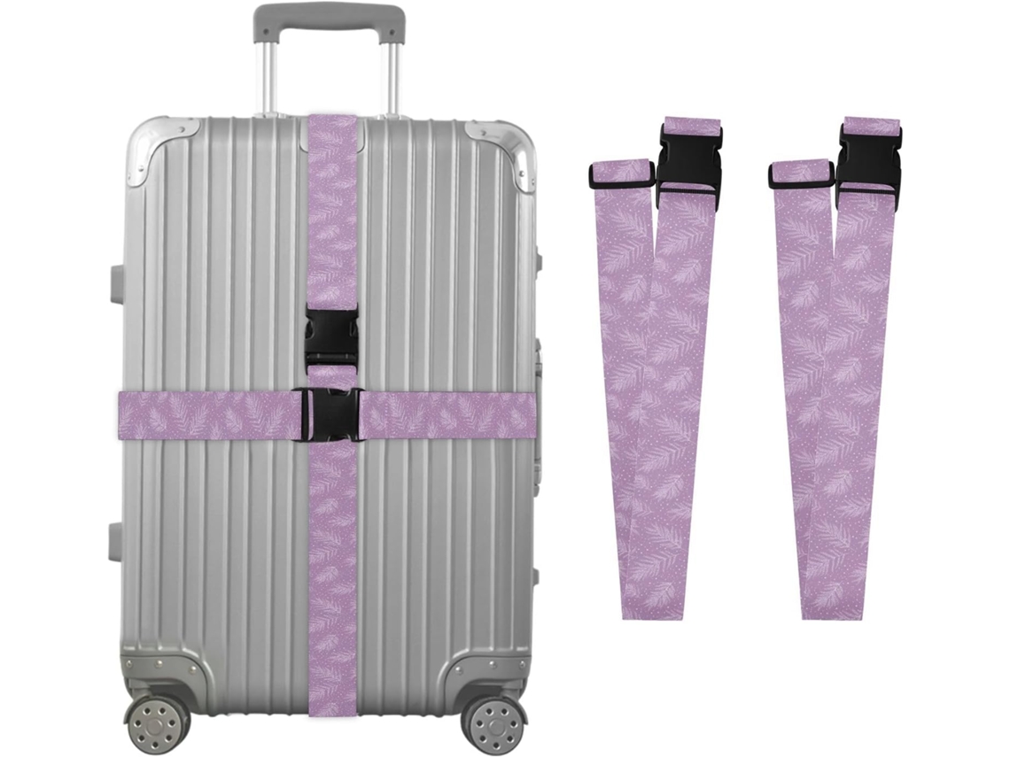 Conjunto De 2 Cintas Bagagem Com Estampa Bolinhas E Folhas, Ideais Para Malas De Viagem Cintas Ajustáveis E Resistentes