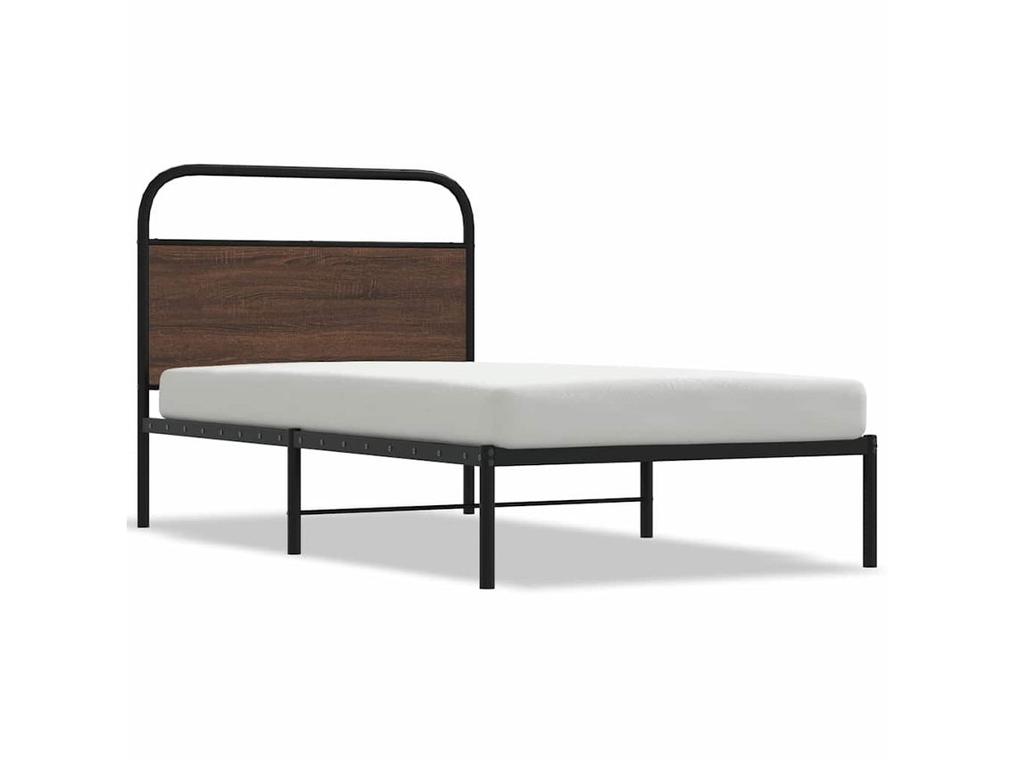 Bed Frame, Bed Frames Vidaxl Marrom Madeira Processada (100 X 200 Cm)