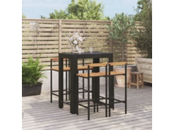 Conjunto de Móveis de Jardim HARLANV1 com Almofadões vime preto
