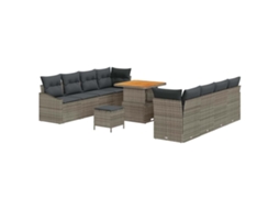 Maison Exclusive - Conjunto De Sofá De Jardim Com Almofada 11 Pcs Cinzeto
