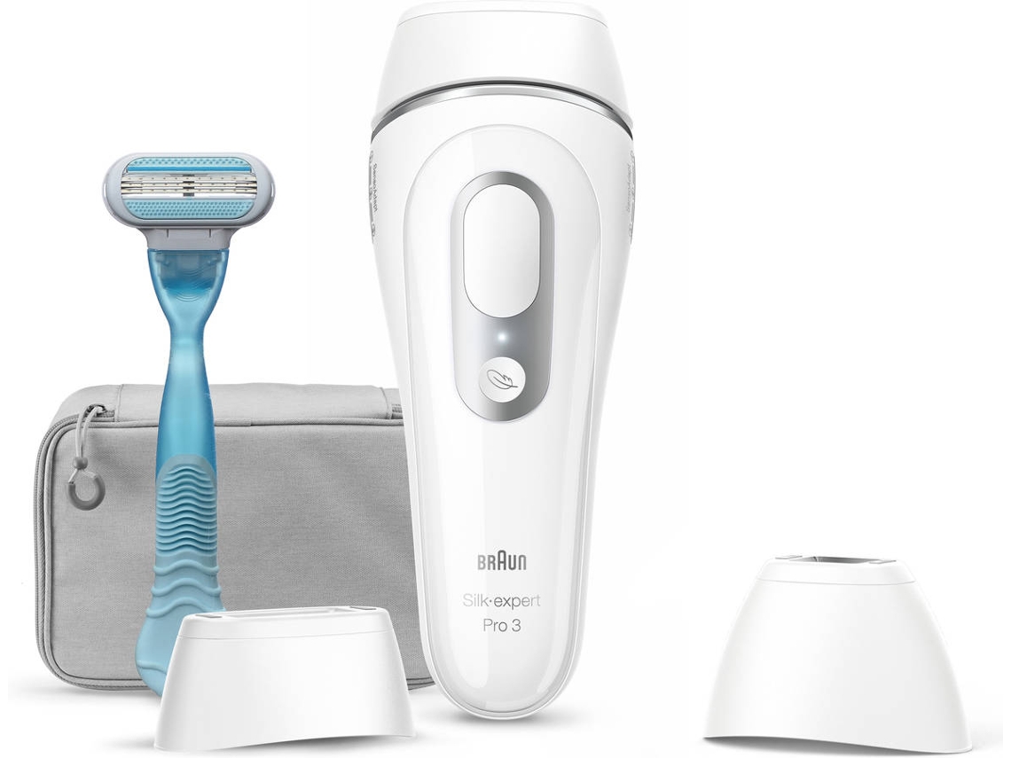 Depiladora Luz Pulsada BRAUN Silk·expert Pro 3 PL3121 (IPL - Multi-zonas - Branco e Prateado)