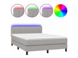 Box Spring Bed, Box Spring Beds Vidaxl Cinzeto Tecido (140 X 190 Cm)
