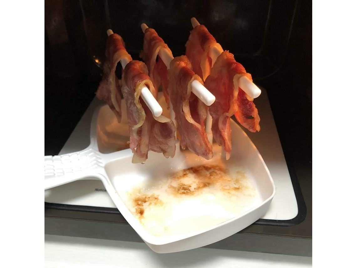 Bacon Para Micro Ondas, Bacon Crocante Em Minutos Sem Respingos De Gordura, Lavável Na Máquina De Lavar Louça, Plásticos De Alta Resistência Ao Calor
