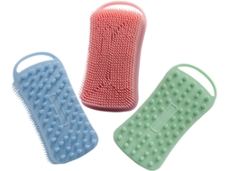 Conjunto De 3 Escovas Esfoliantes Quadradas Silicone Para Uso Familiar Macias E Fáceis Usar Massagem Corporal Limpeza Da