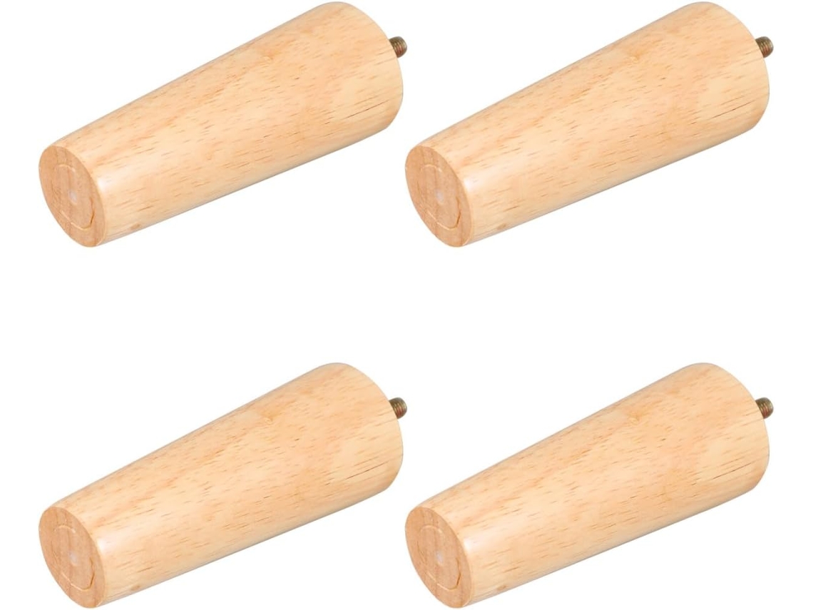 Conjunto De 4 Pés Madeira Maciça Cônicos Para Móveis, Ideais Para Mesas, Sofás, Escrivaninhas E Racks De Tv, Com