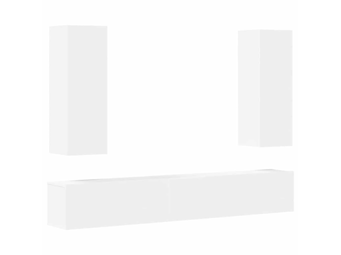 Conjunto Móveis de Tv 5 Pcs Madeira Processada Branco MAISON EXCLUSIVE