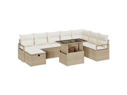 Conjunto 9 Sofá Modular Vidaxl Cinzento-claro Vime Pe (55 X 55 X 37 Cm)