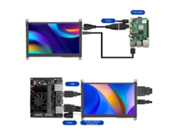 Monitor Táctil de 5 Polegadas para Raspberry Pi Ubuntu com Resolução 800x480 e Interface HDMI Plug and Play S/MARCA