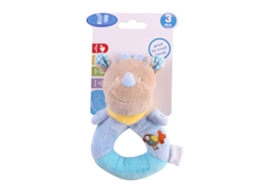Mali brinquedo de Chocalho de Pelúcia Macia para Bebê Animal Cartoon Som Suave Rinoceronte Azul