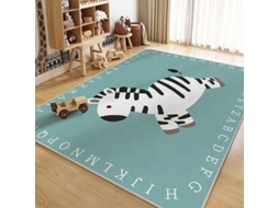 Tapete de Atividades com Alfabeto Animal, Tapete de Engatinhar para Crianças, Tapete Educativo Antiderrapante,zebra/80x120cm GERTIZ