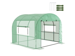 Estufa De Verde Jardim Túnel 6m² Pe Alta Densidade 135 G/m², Com 2 Portas Zipadas 300 X 200 Cm,