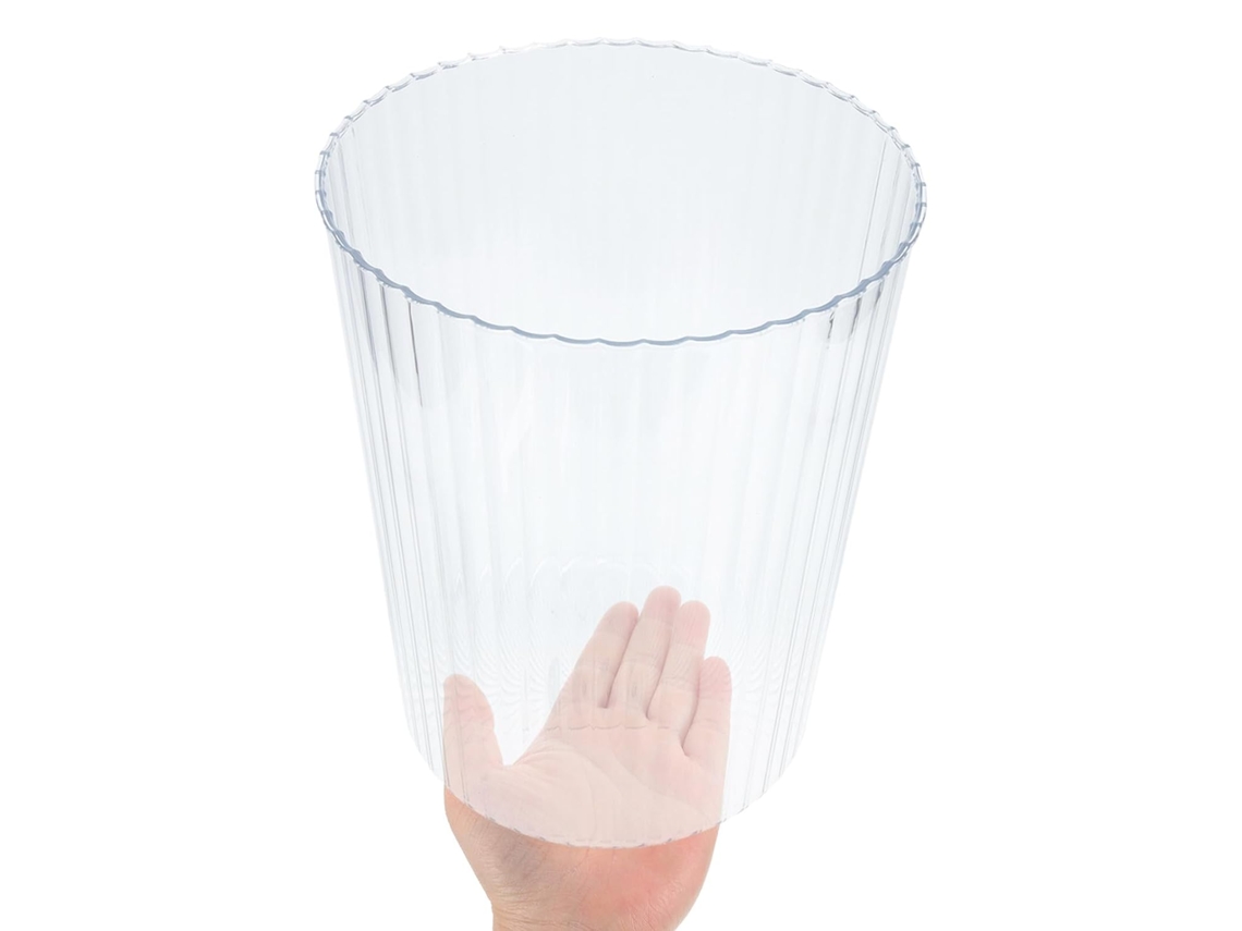 Lixeira Transparente De Pet, Espessa E Prática, Sem Tampa, Com Design