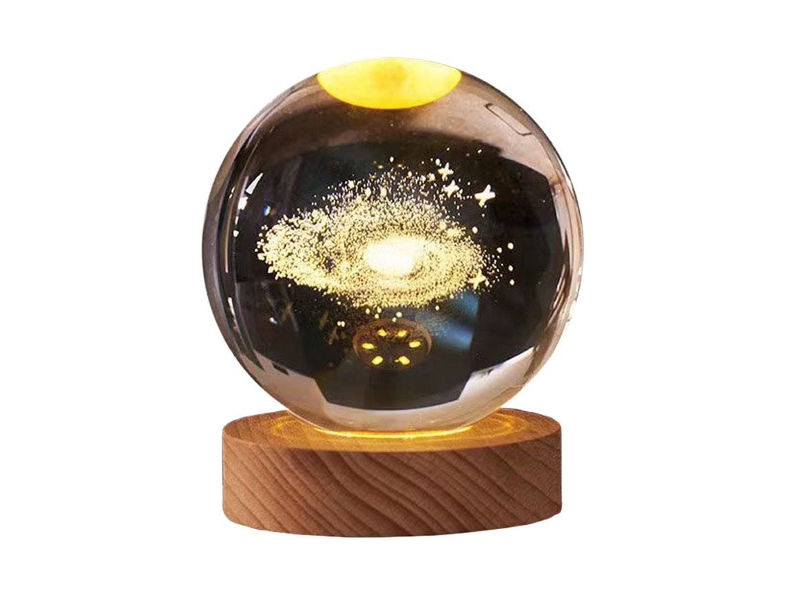 Lurelia Luz Decorativa Em Madeira E Cristal, Led, Usb, Solar, Portátil, 3 Polegadas, Para Quarto E Crianças
