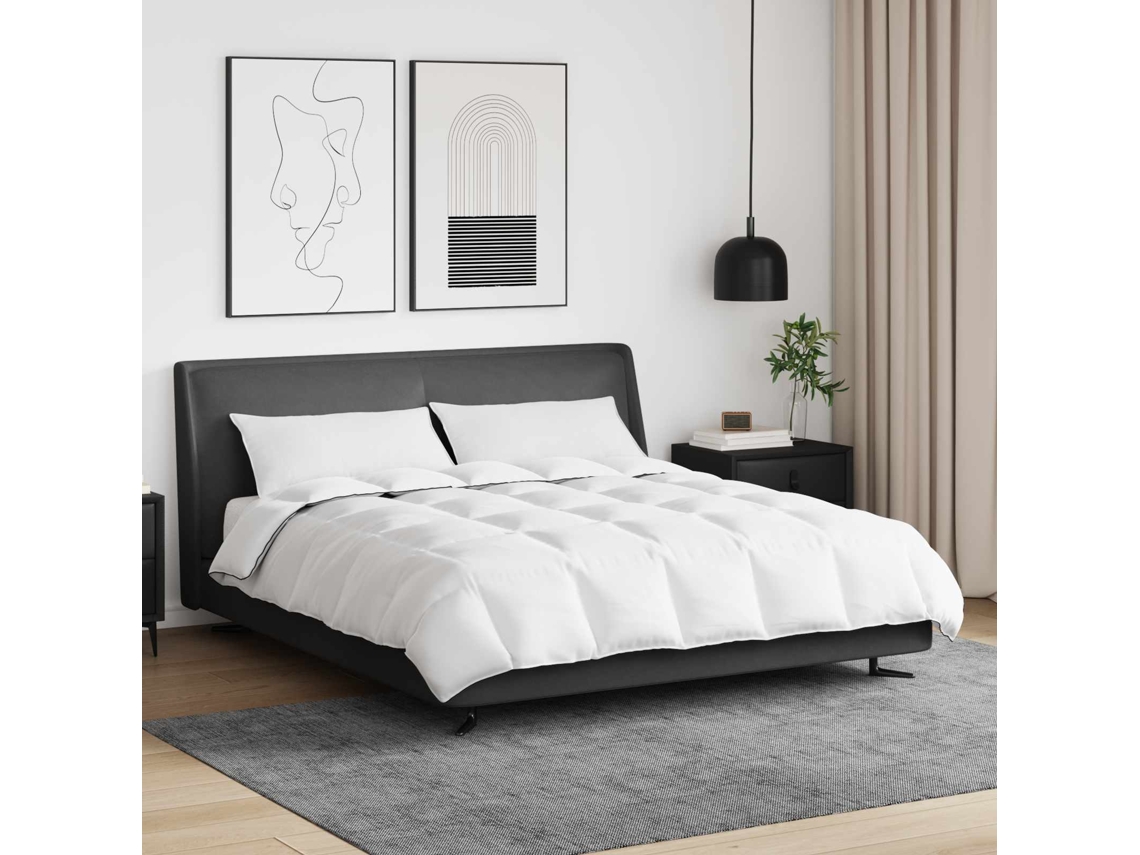Vidaxl Edredom De Inverno Com Travesseiro 3 Unid. Branco Pena De Ganso
