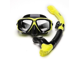 Máscara De Mergulho De Silicone Com Vidro Temperado E Snorkel Para Miopia Slowmoose