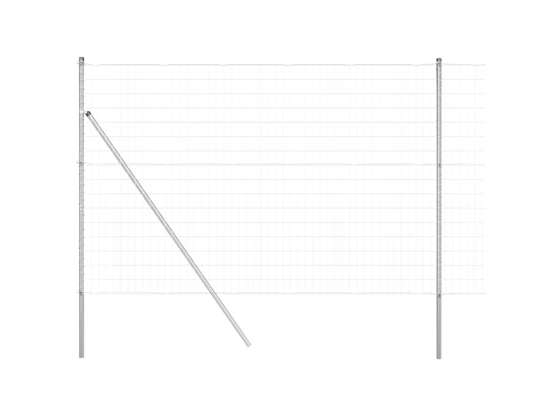 Conjunto 1 Cerca Externa Vidaxl Prateado Aço (10 X 1,6 M)