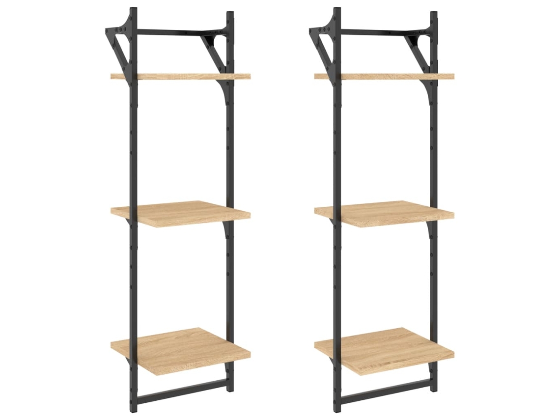 Conjunto de Estantes com Barras 2 Pcs 30x25x100 cm Carvalho Sonoma MAISON EXCLUSIVE