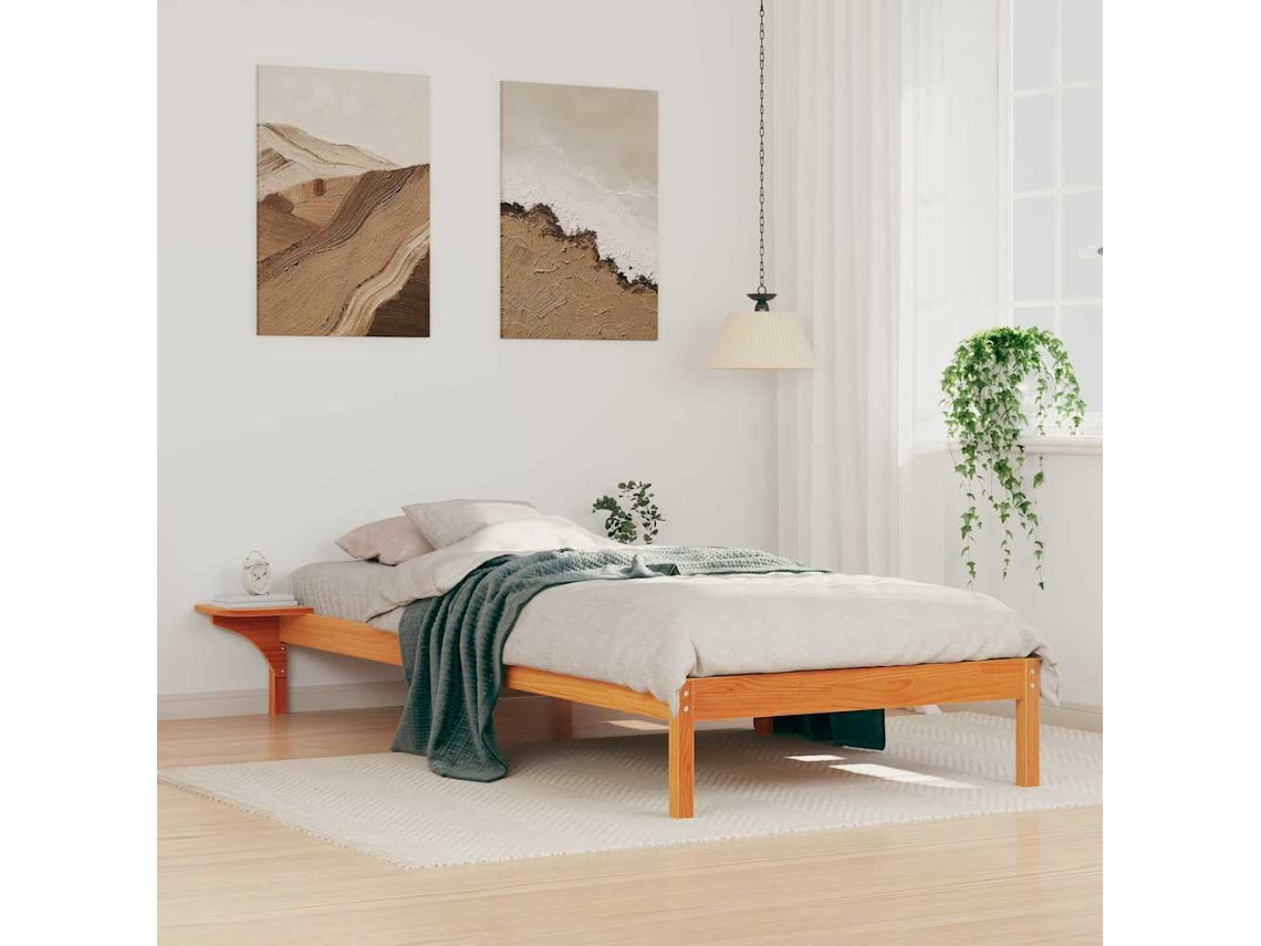 Vidaxl Cama com Mesas Laterais Marrom Cera 80 X 220 Cm