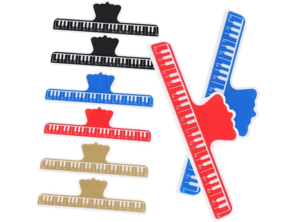 Clipes de Partituras Homsfou, 8 Peças, Multicolorido Vermelho, Preto, Azul, Dourado, 2 Unidades de Cada, Plástico