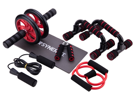 Pacote de Equipamento de Ginástica SYNERFIT 7 em 1 Colorido Vermelho e Preto