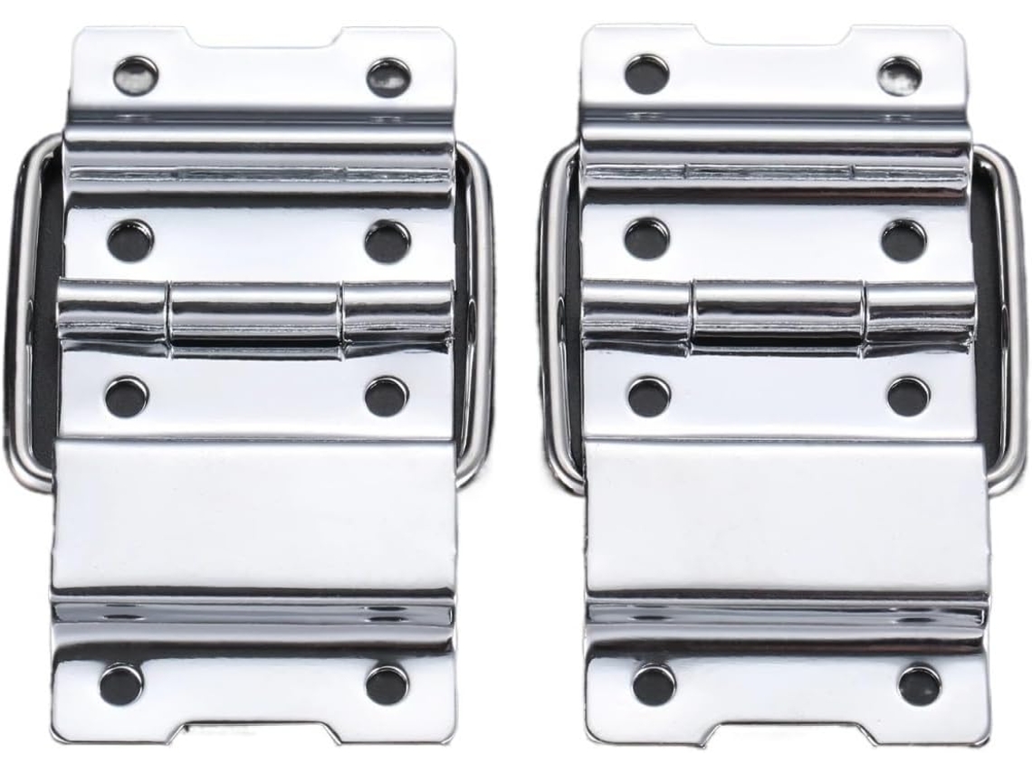2 Peças De Dobradiças Decorativas Com 8 Furos Para Portas Flight Cases, Caixas De Ferramentas, Armários, Malas E