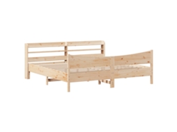 Estrutura de cama com cabeceira VIDAXL pinho maciço (200x200 cm)