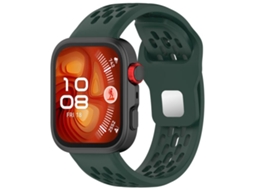 Bracelete para Huawei Watch Fit 4 / Fit 4 Pro / Fit 3 Silicone Fivela de Aço Reversa Verde Escuro XIAOMOYU